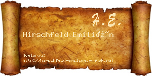 Hirschfeld Emilián névjegykártya